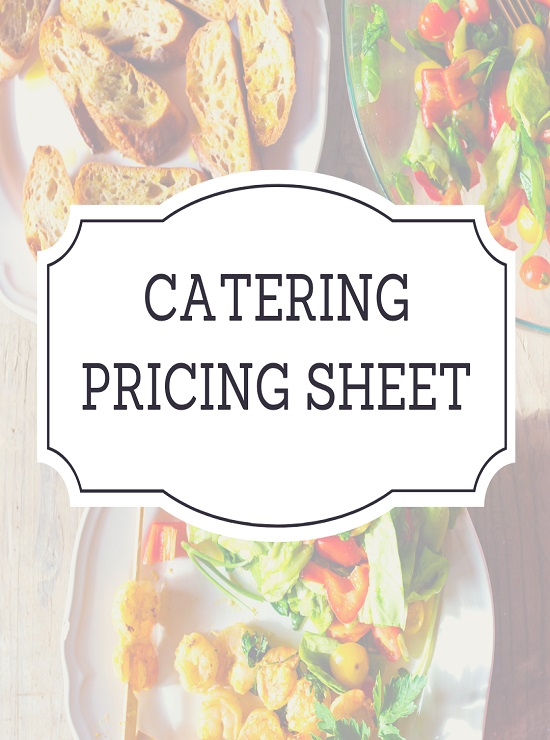 Catering Pricing Sheet