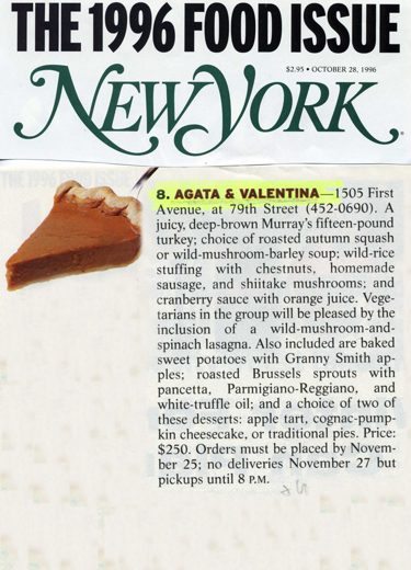 Press clipping: The Food Issue 1996... — New York