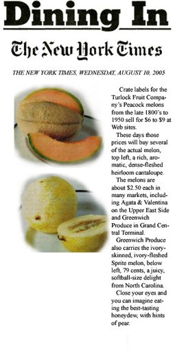 Press clipping: Melons — New York Times