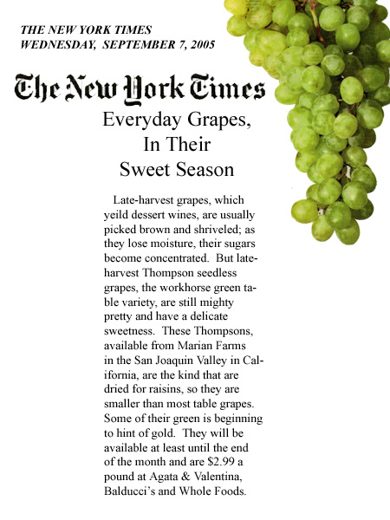 Press clipping: Everyday Grapes... — New York Times